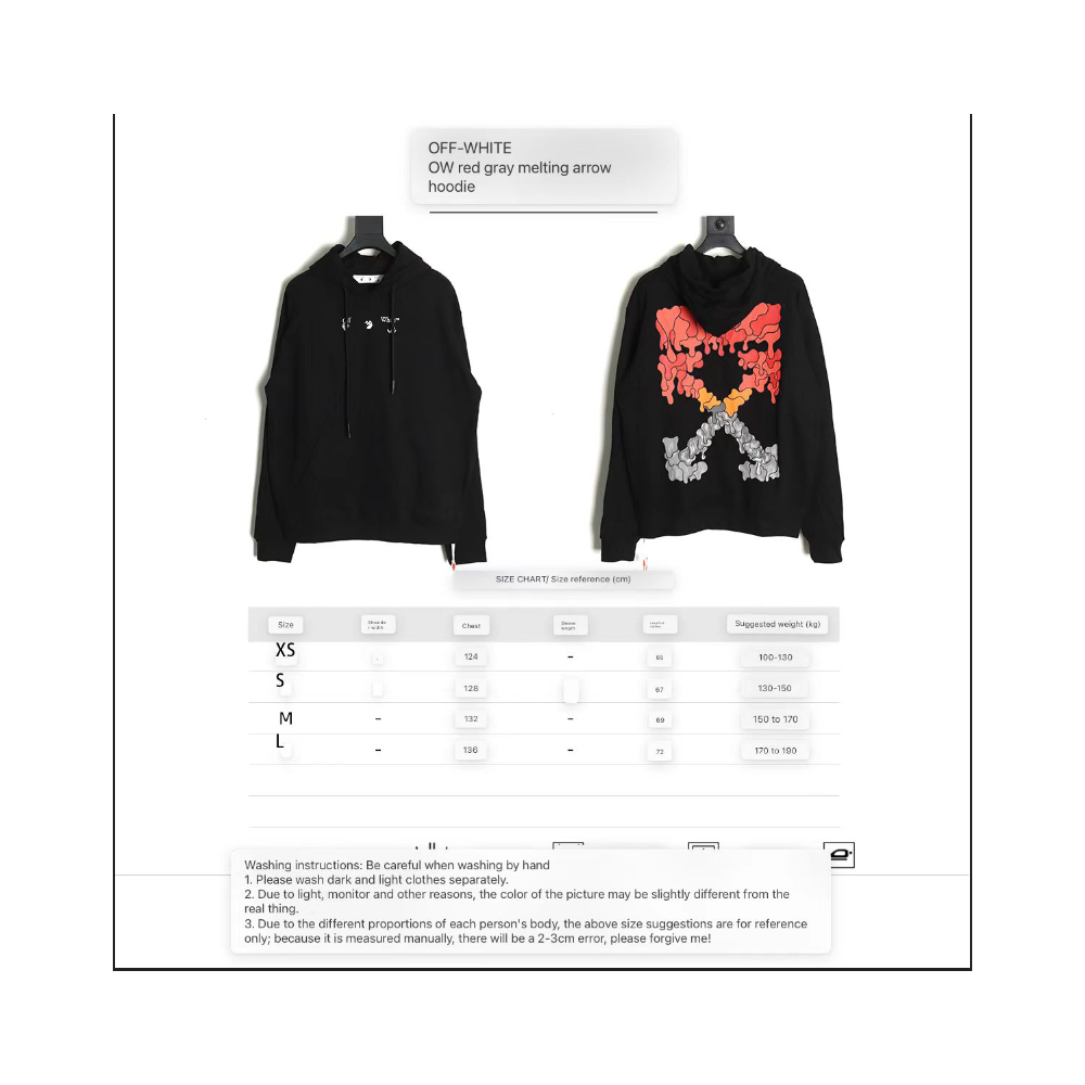 DDKicks Off-white OW red gray melting arrow hoodie