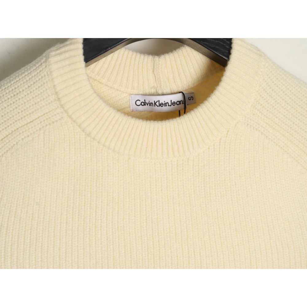 DDKicks Calvin Klein Apricot color CK large letter jacquard knitted sweater Women's