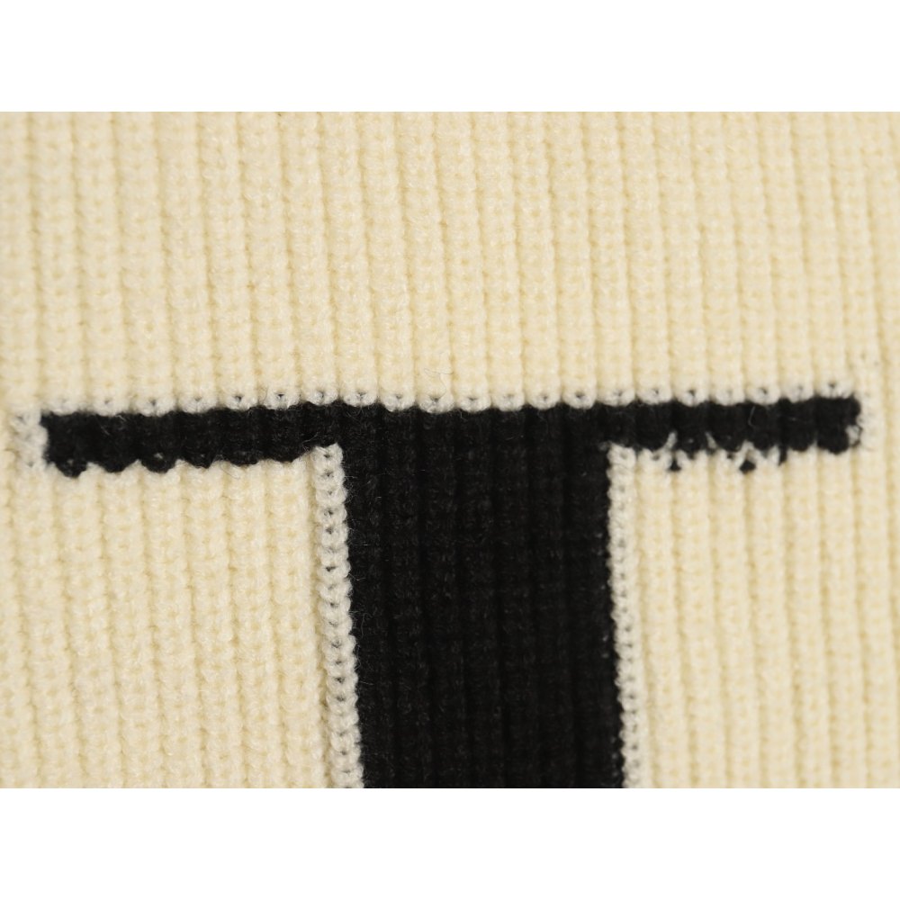 DDKicks Calvin Klein Apricot color CK large letter jacquard knitted sweater Women's