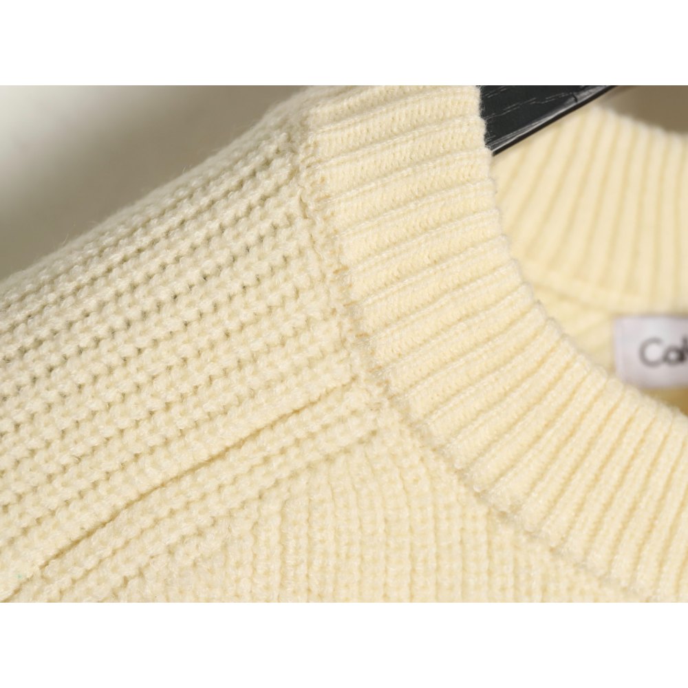 DDKicks Calvin Klein Apricot color CK large letter jacquard knitted sweater Women's