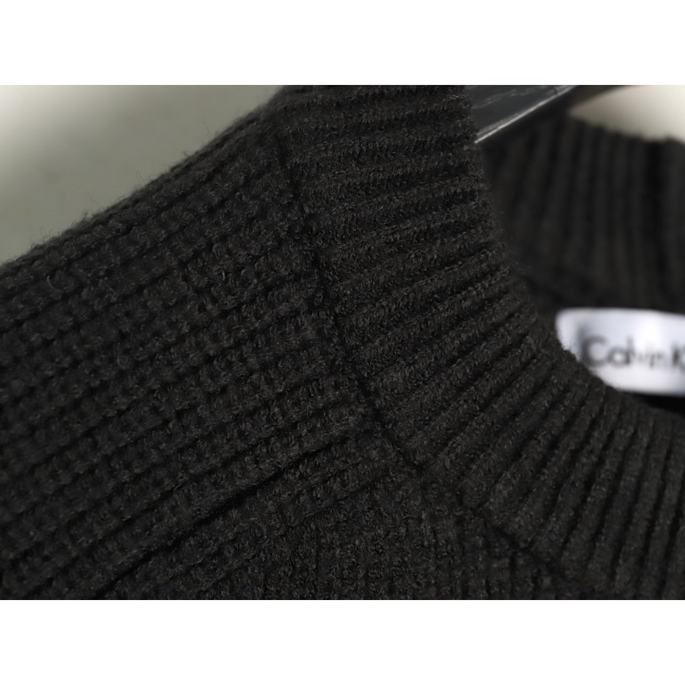 DDKicks Calvin Klein Black CK large letter jacquard knitted sweater Women's