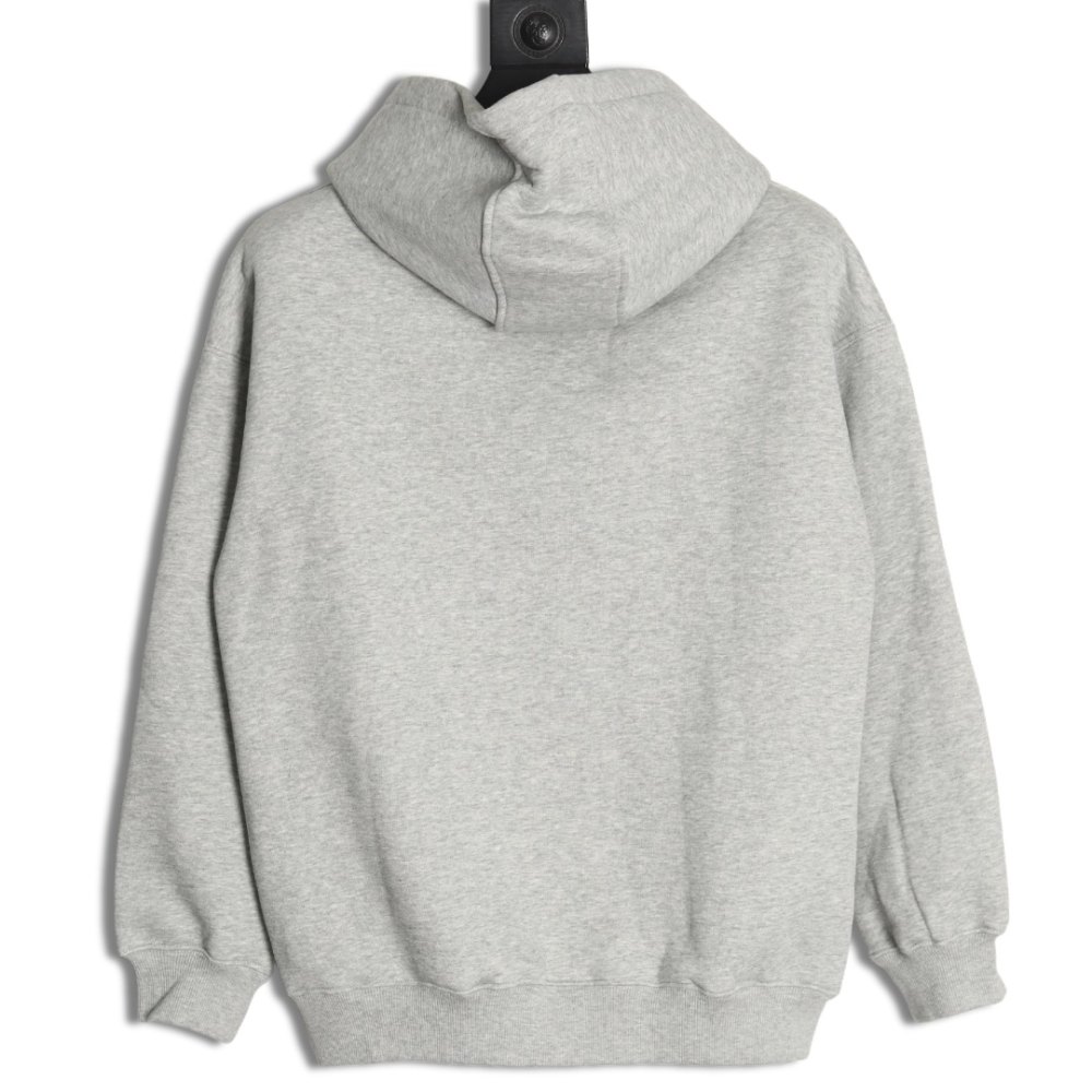 DDKicks Calvin Klein Grey Embroidered Letter Hidden Button Hooded Sweatshirt Women's