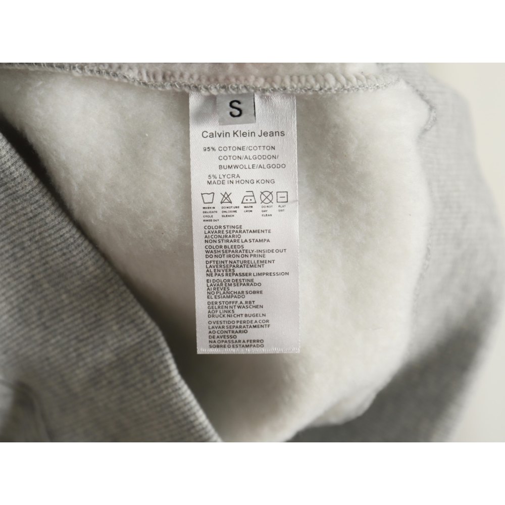 DDKicks Calvin Klein Grey Embroidered Letter Hidden Button Hooded Sweatshirt Women's