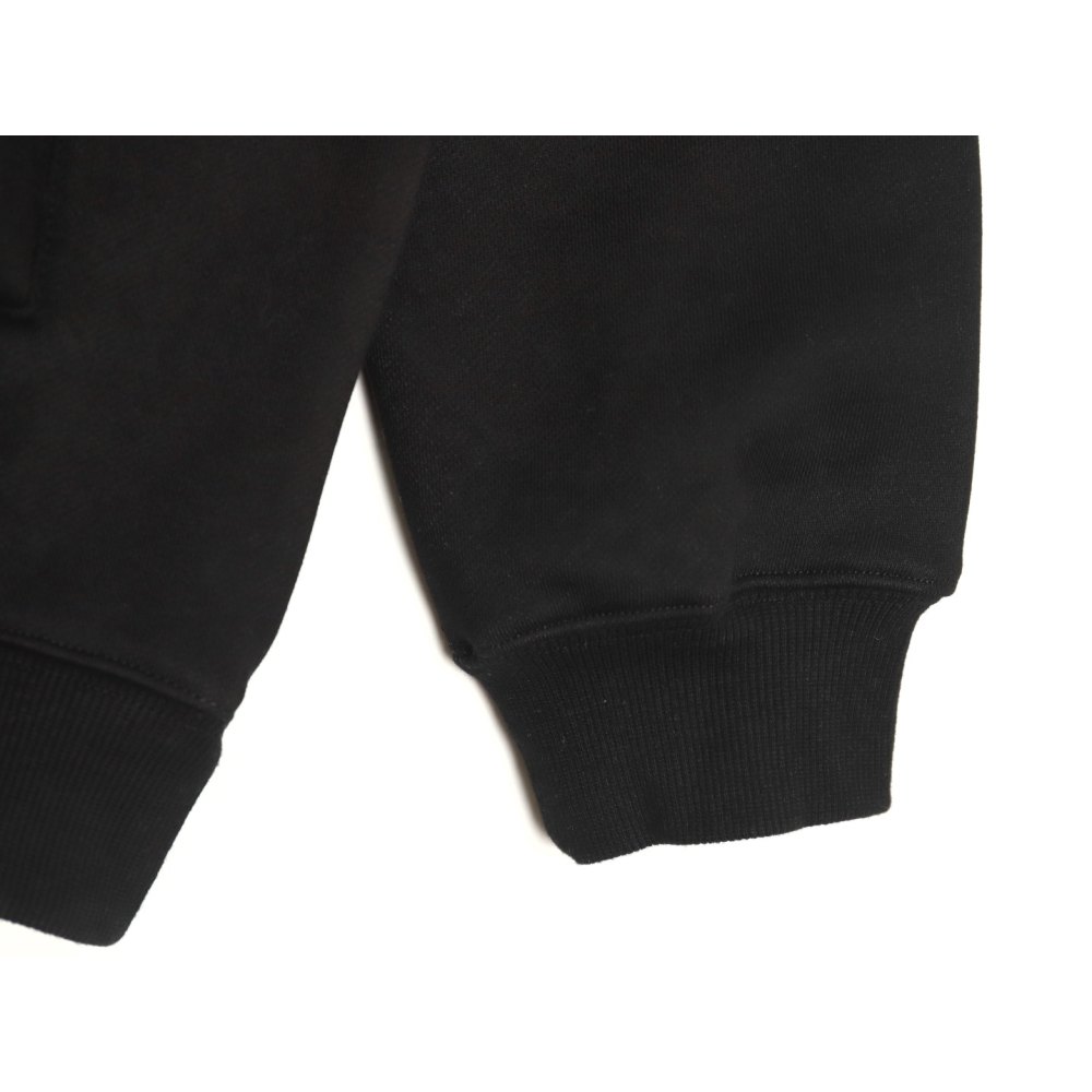 DDKicks Calvin Klein Black Embroidered Letter Hidden Button Hooded Sweatshirt Women's