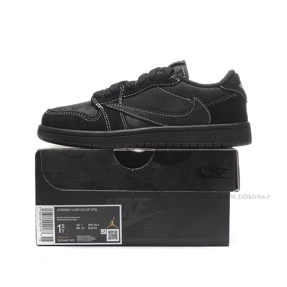DD Jordan 1 Retro Low OG SP Travis Scott Black Phantom (PS)