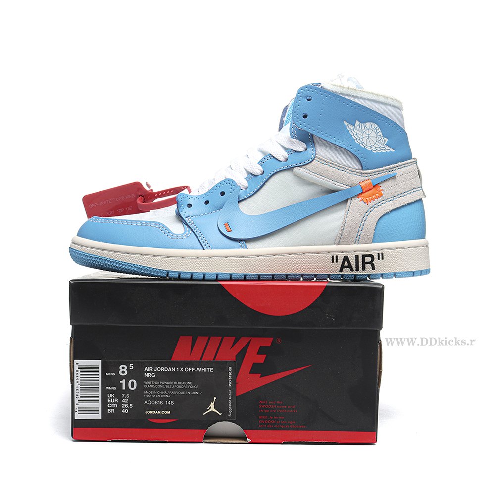 DD Jordan 1 Retro High Off-White University Blue