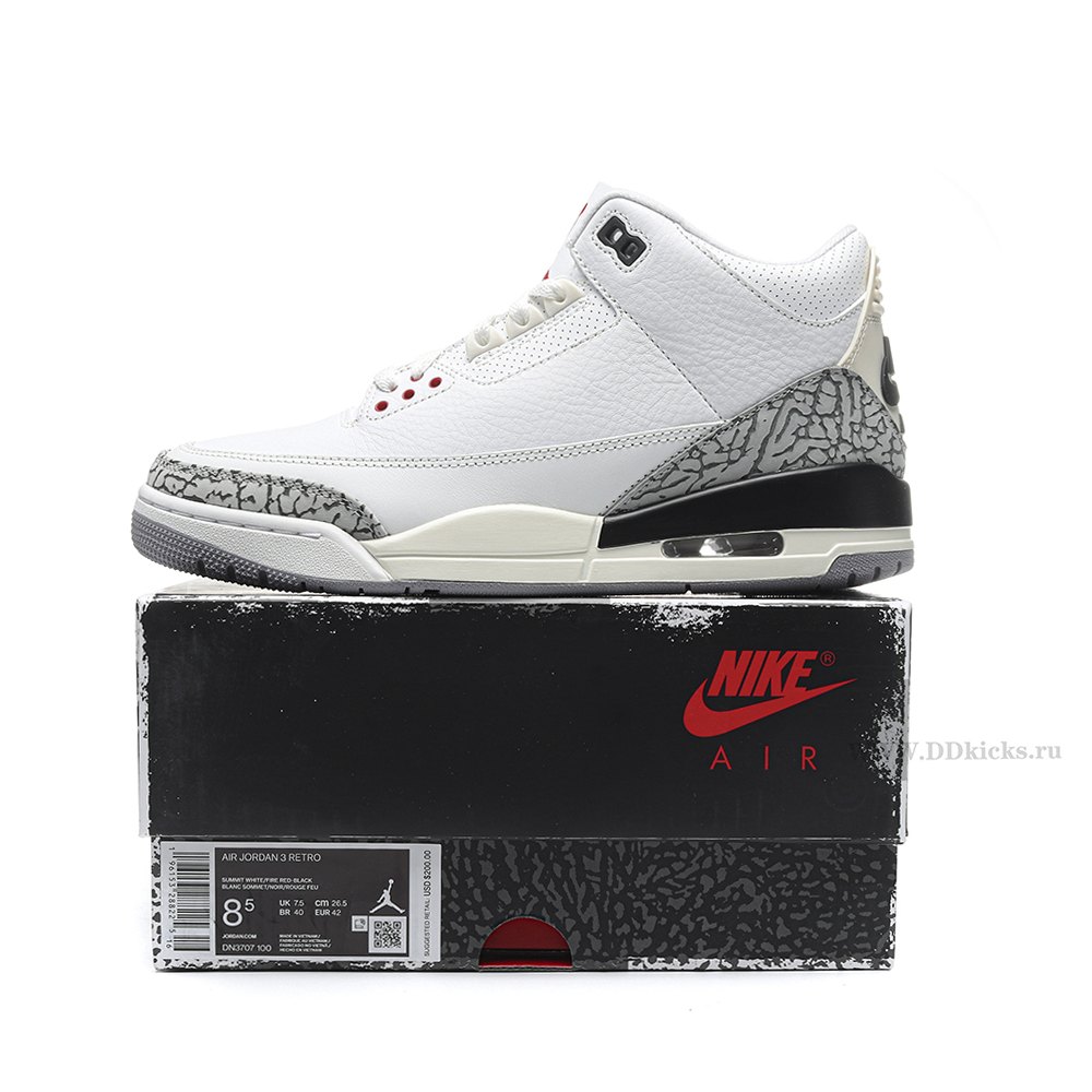 DD Jordan 3 Retro White Cement Reimagined