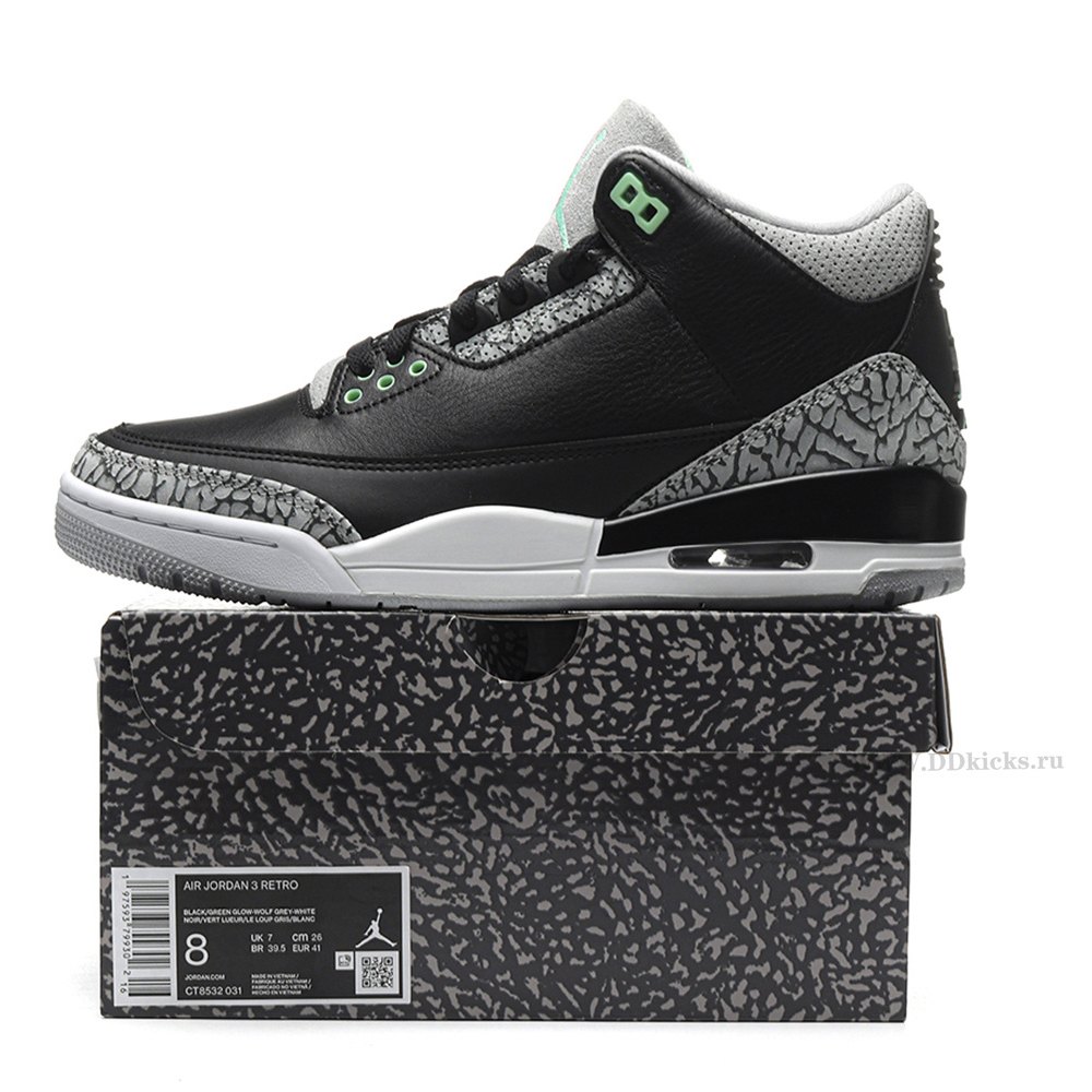 DD Jordan 3 Retro Green Glow