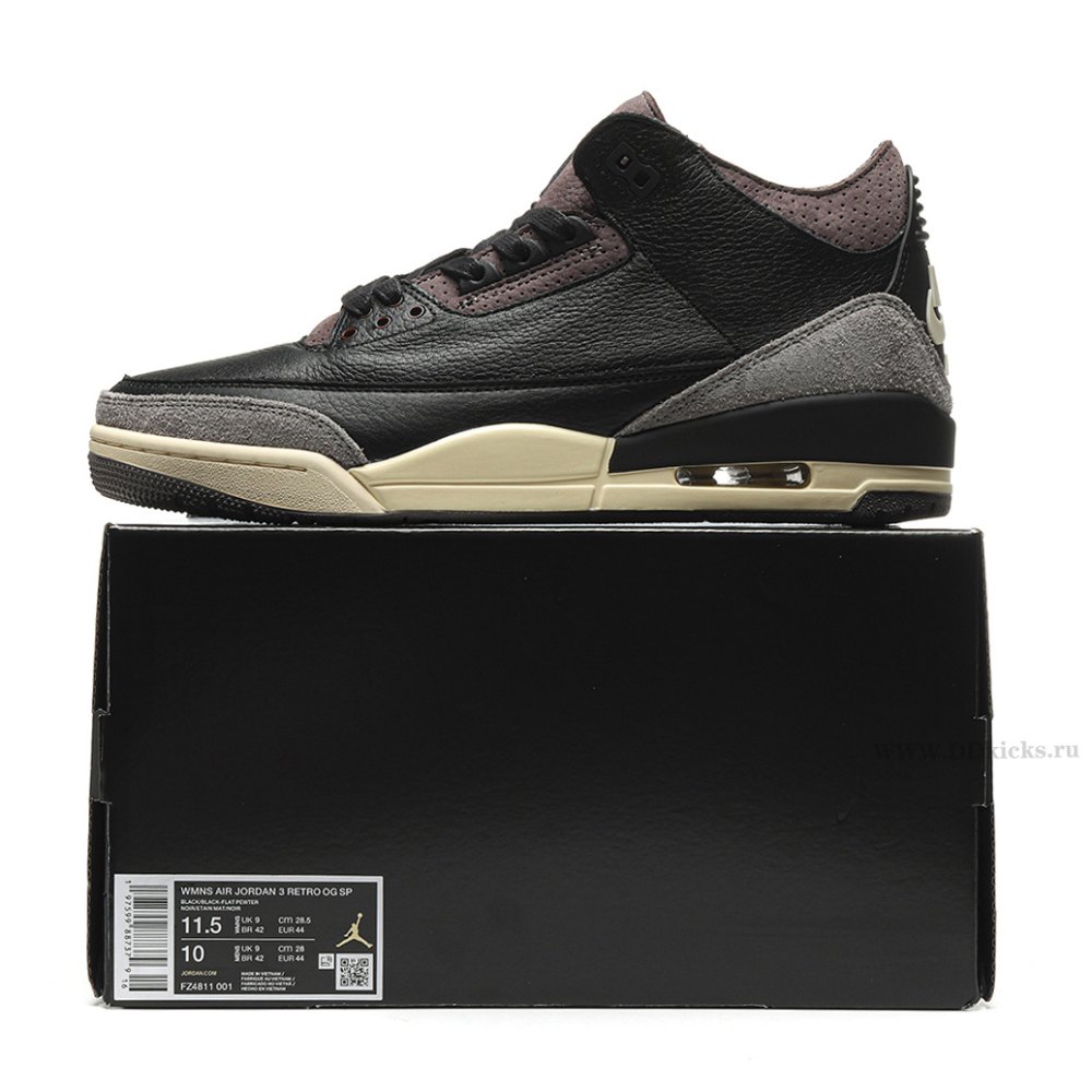 DD Jordan 3 Retro OG SP A Ma Maniére Black Violet Ore (Women's)