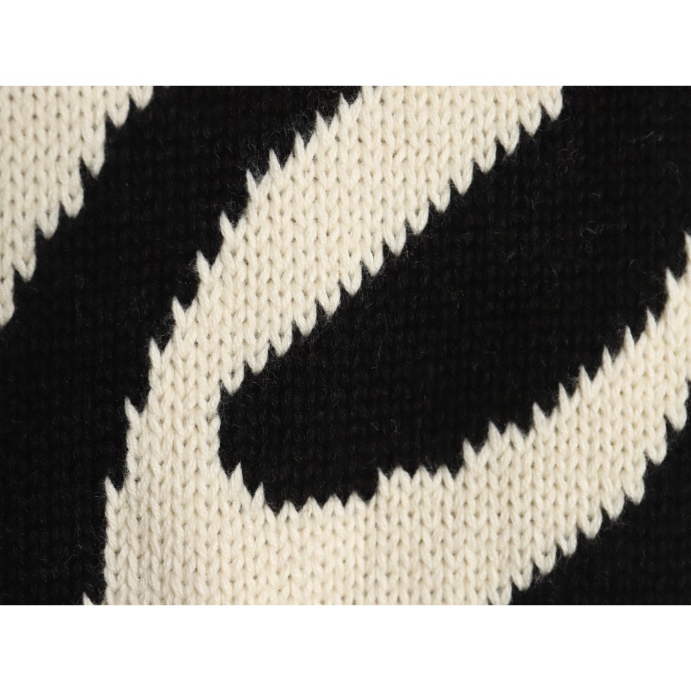 DD Stussy S curly mosquito coil knitted sweater Beige white