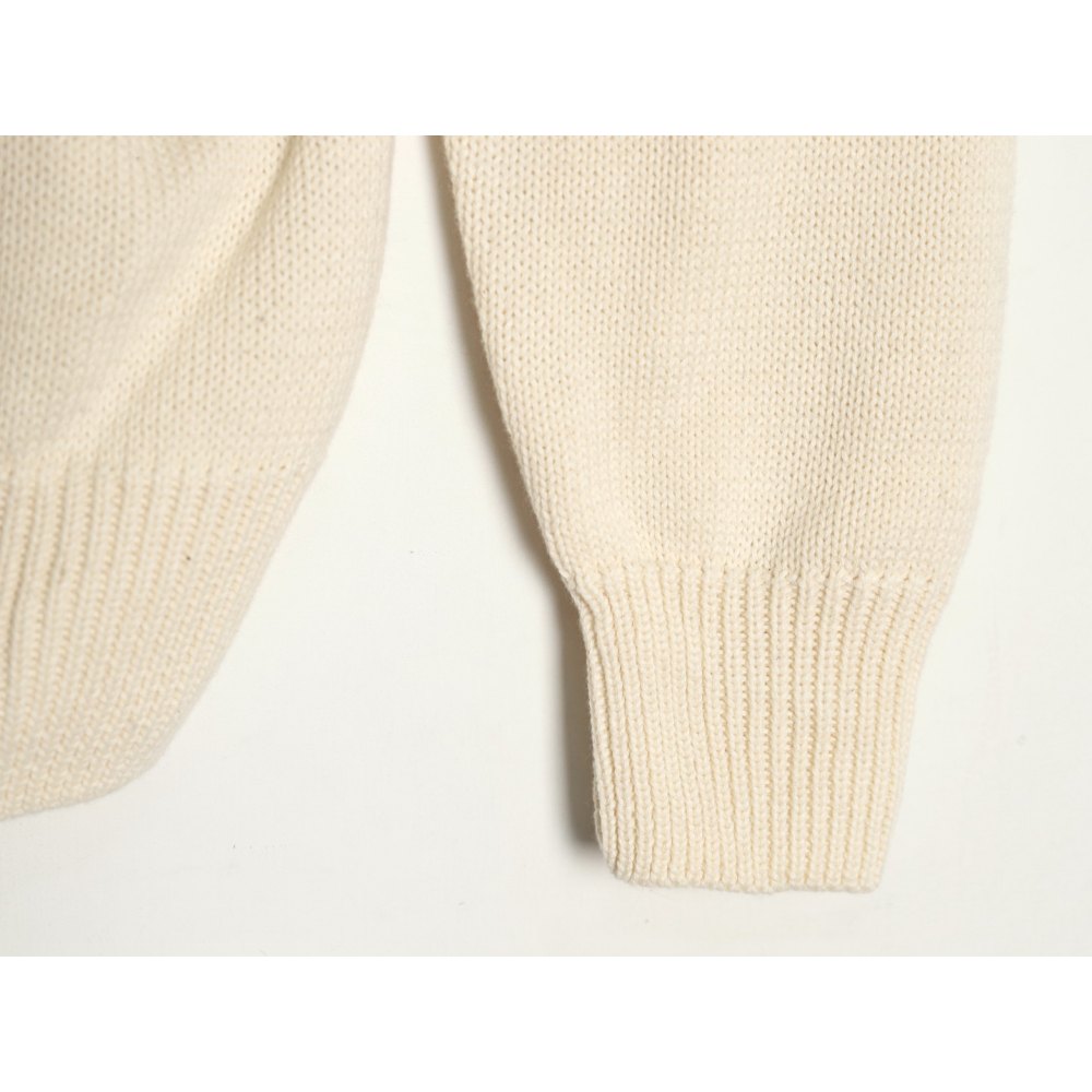 DD Stussy S curly mosquito coil knitted sweater Beige white