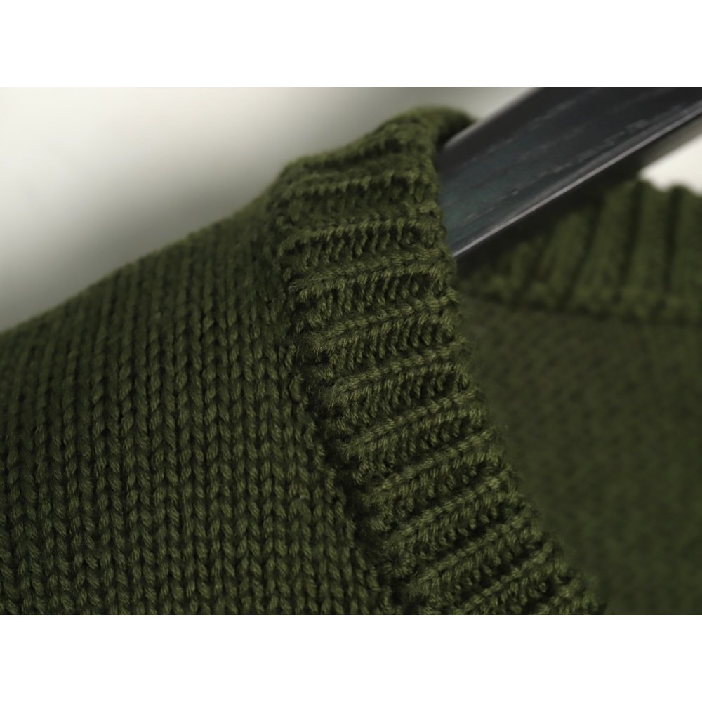 DD Stussy S curly mosquito coil knitted sweater Dark green