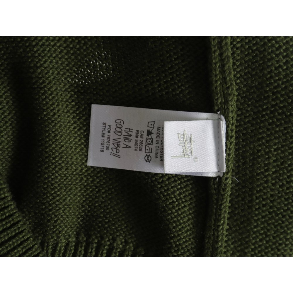 DD Stussy S curly mosquito coil knitted sweater Dark green