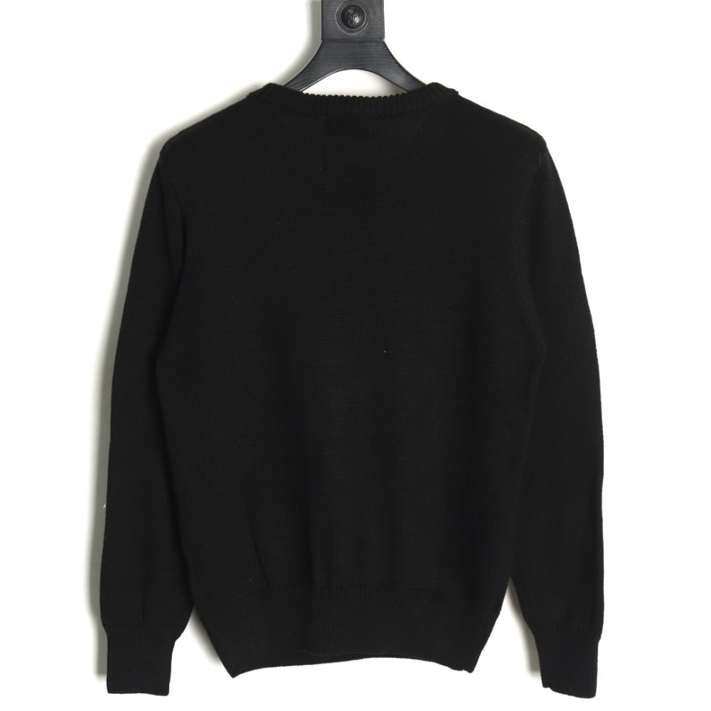 DD Stussy S curly mosquito coil knitted sweater Black