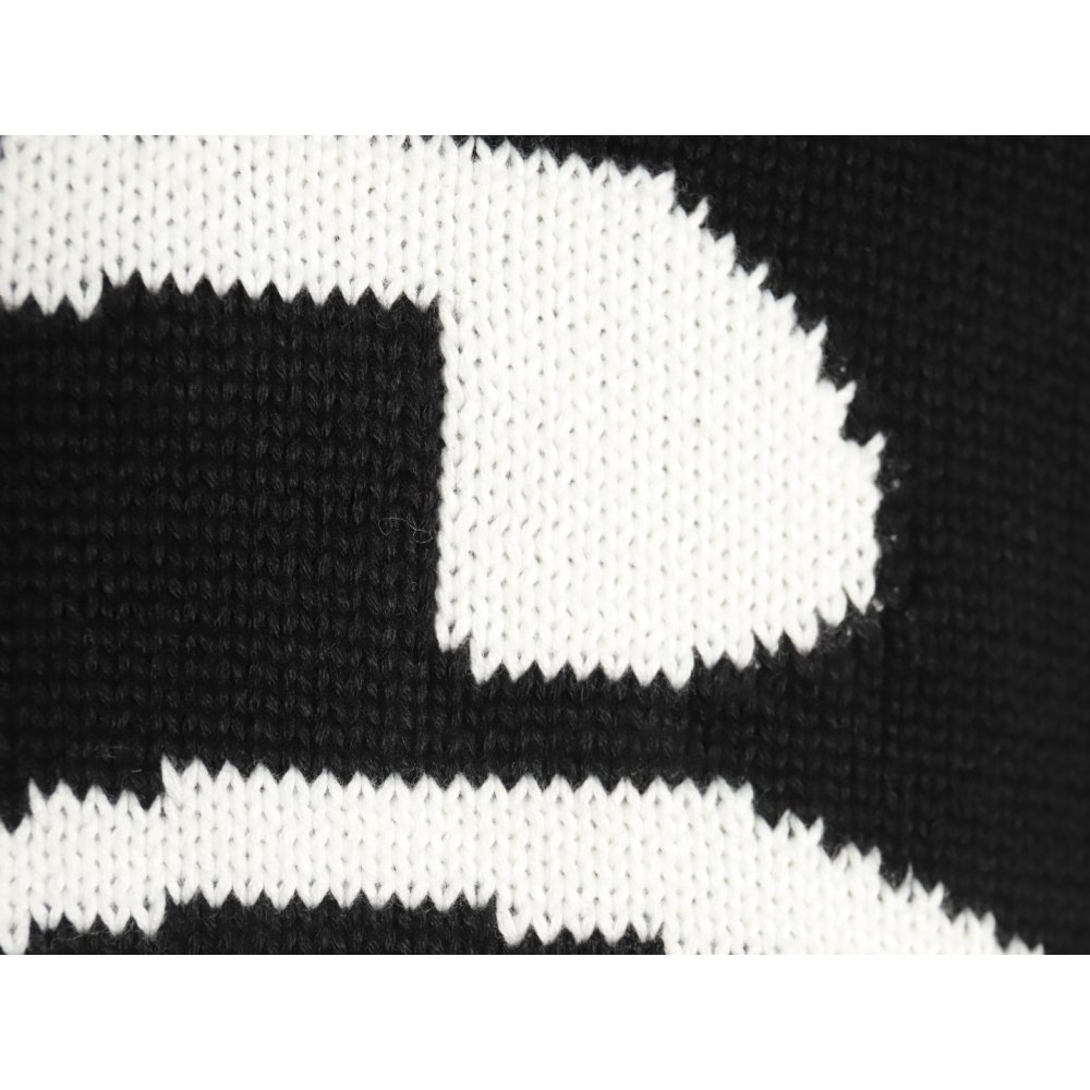 DD Stussy S curly mosquito coil knitted sweater Black