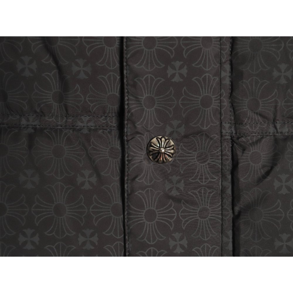 DD Chrome Hearts CH 24 Silver Buckle Dark Pattern Jacqard Down Vest