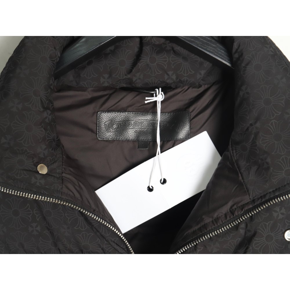 DD Chrome Hearts CH 24 Silver Buckle Dark Pattern Jacqard Down Vest