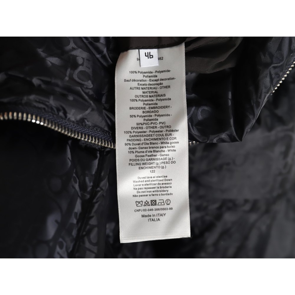 dd D*or D*or* full print dark pattern old flower down jacket dark blue