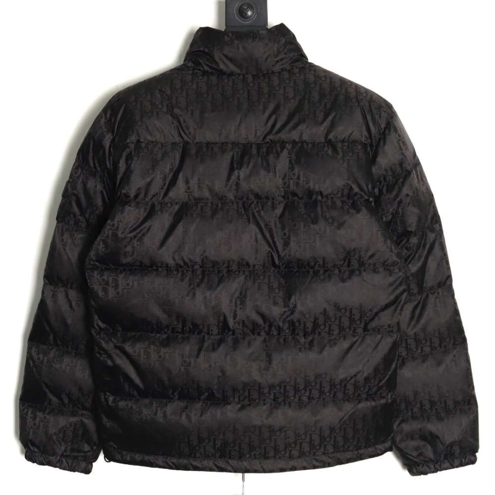 dd D*or D*or* full print dark pattern old flower down jacket black