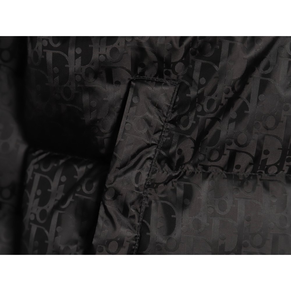 dd D*or D*or* full print dark pattern old flower down jacket black