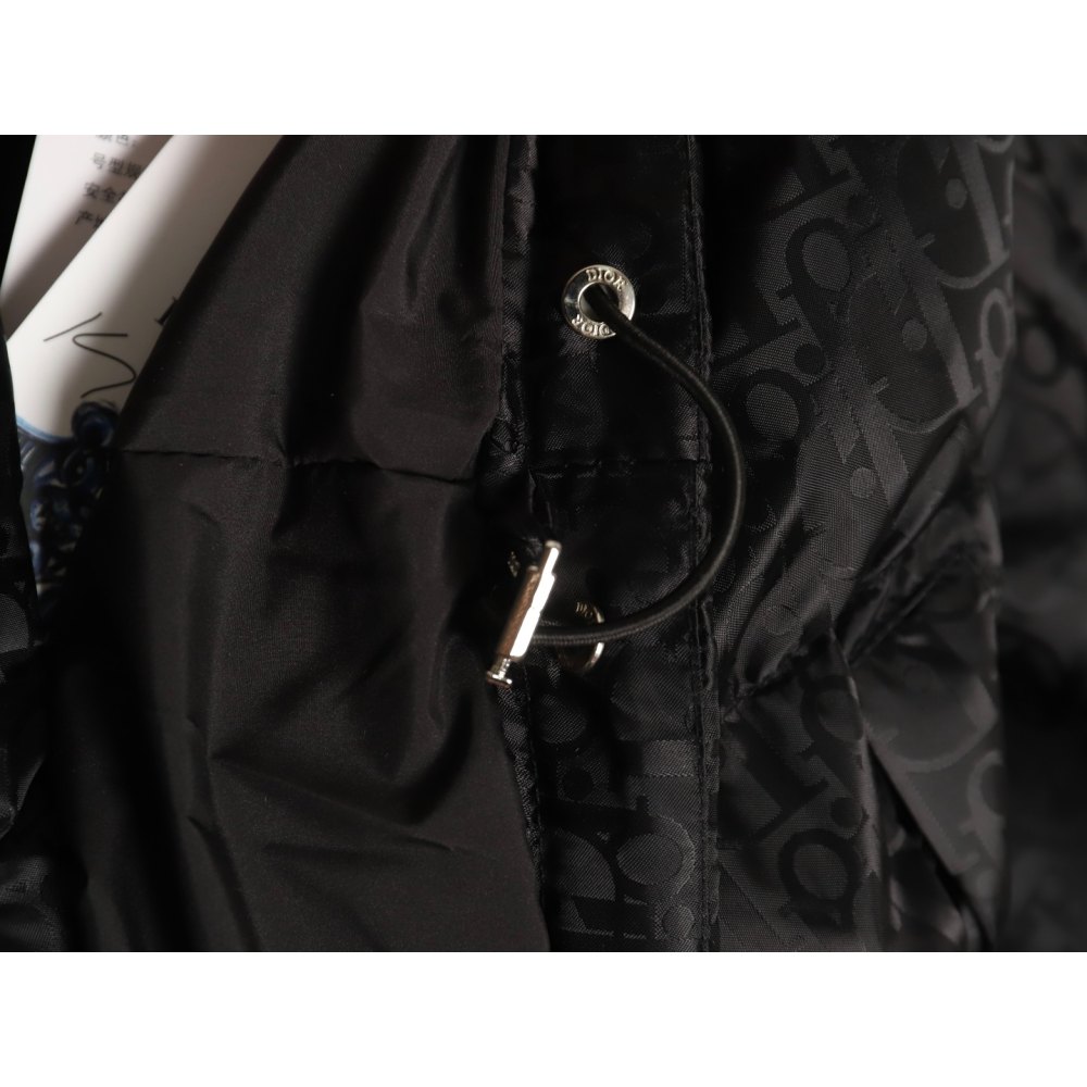 dd D*or D*or* full print dark pattern old flower down jacket black