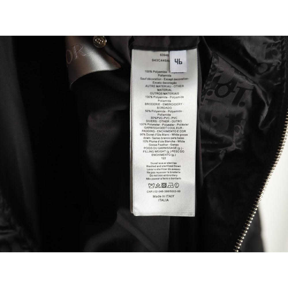 dd D*or D*or* full print dark pattern old flower down jacket black