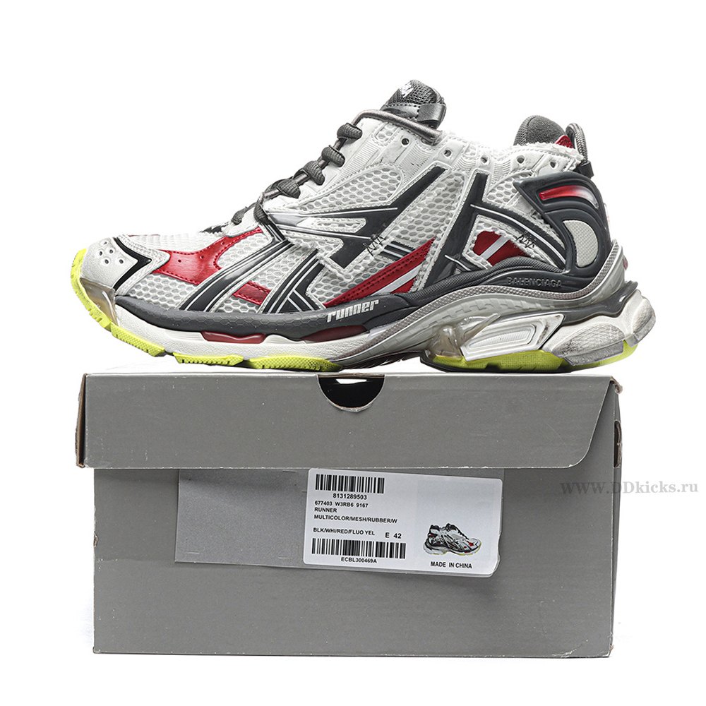 DD Ba1enci*ga Runner Black White Red Neon Yellow