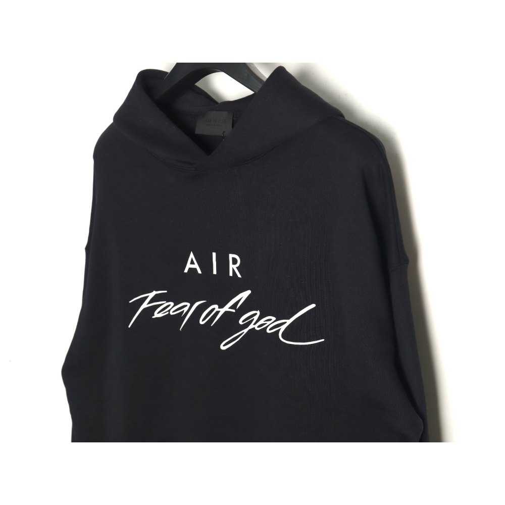 DDFear of God FOG essential double-line AIR letter hooded sweatshirt Black