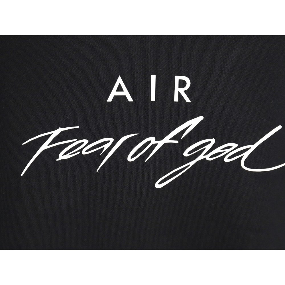 DDFear of God FOG essential double-line AIR letter hooded sweatshirt Black