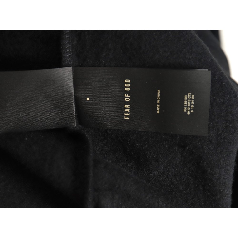 DDFear of God FOG essential double-line AIR letter hooded sweatshirt Black