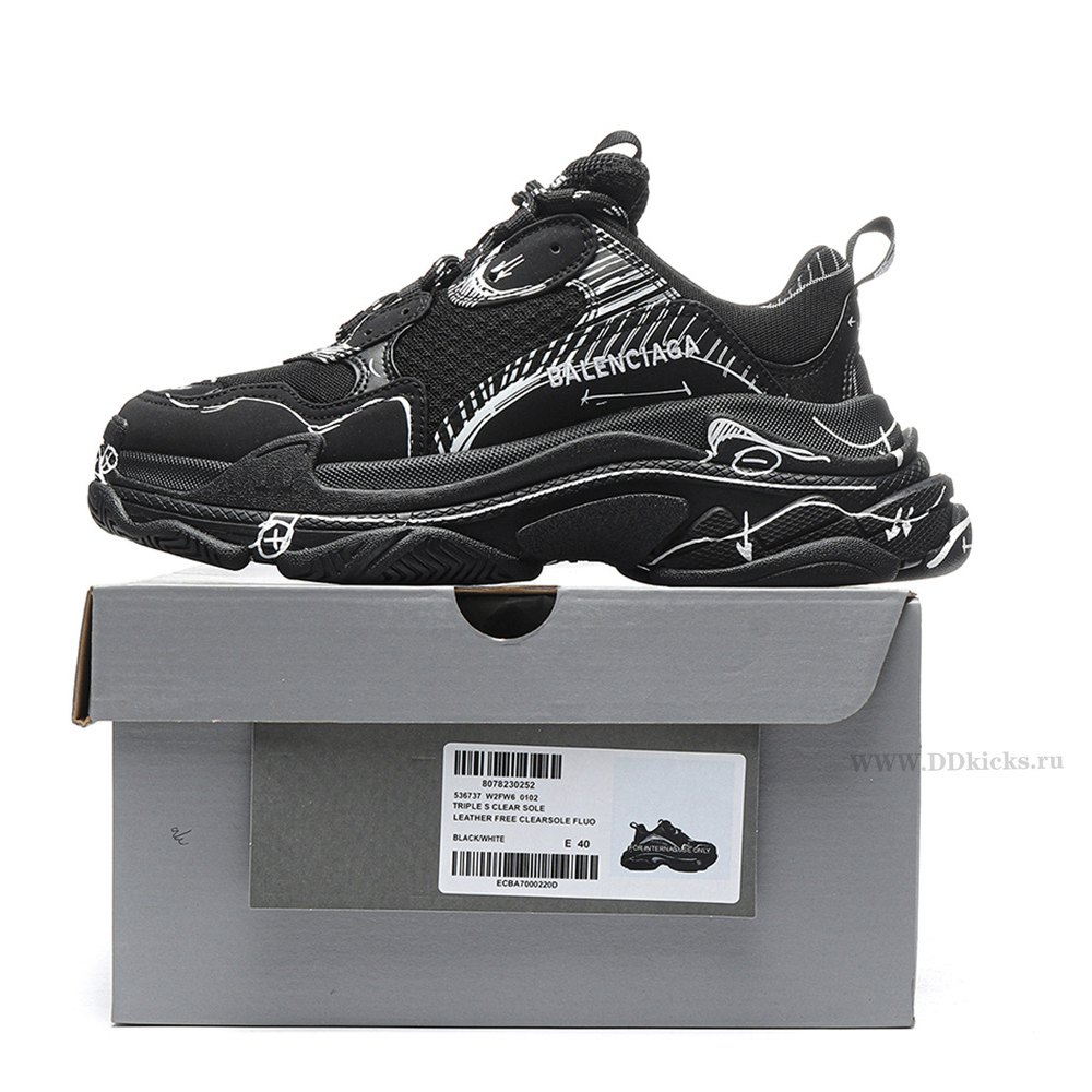DD Ba1enci*ga Triple S Black White
