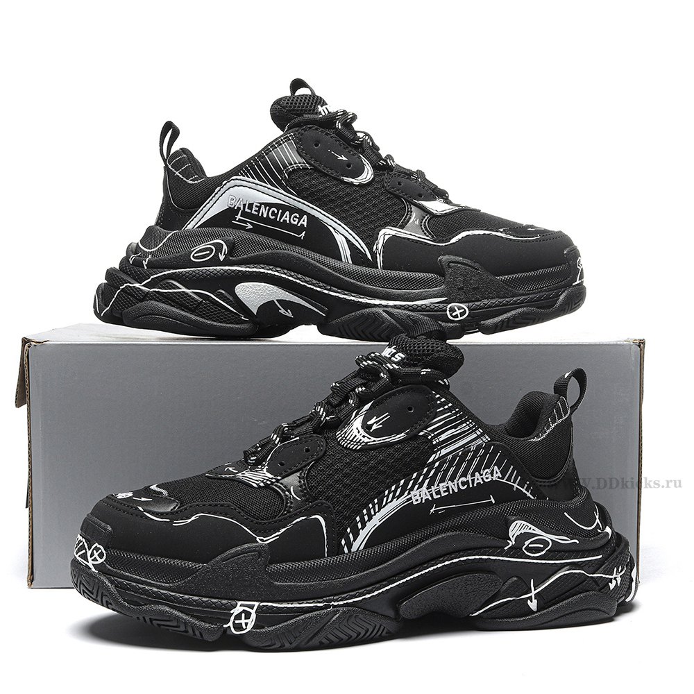 DD Ba1enci*ga Triple S Black White