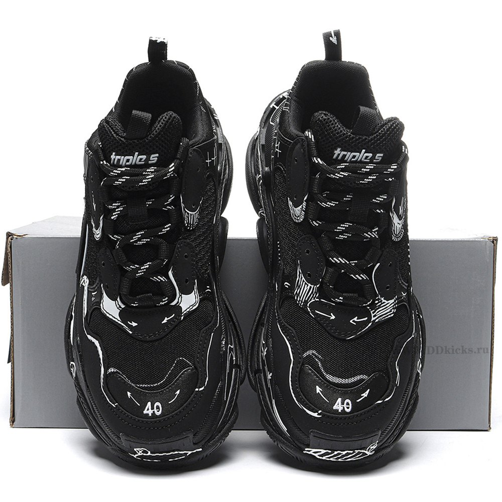 DD Ba1enci*ga Triple S Black White