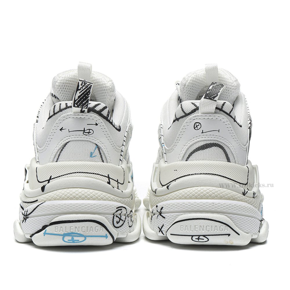 DD Ba1enci*ga Triple S White Black Blue