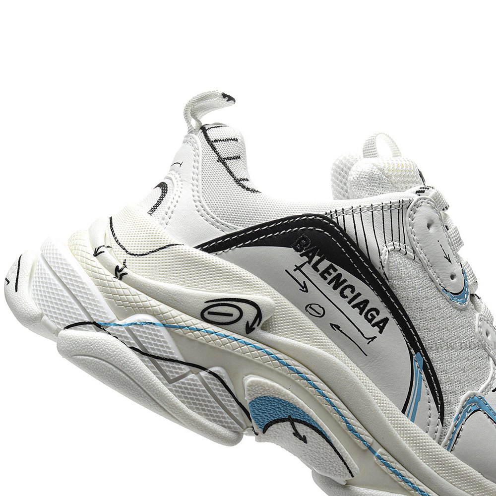 DD Ba1enci*ga Triple S White Black Blue