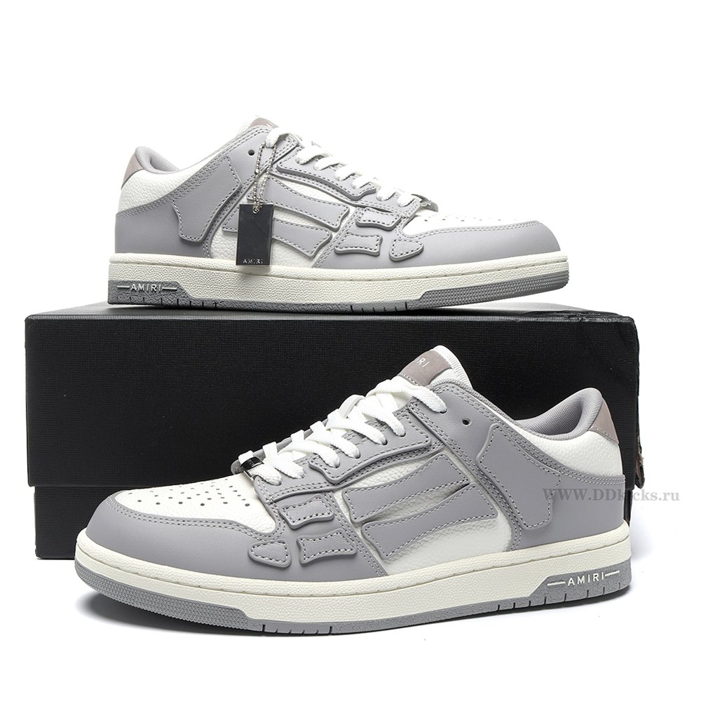DD DD AMIRI Skel Top Low Grey White