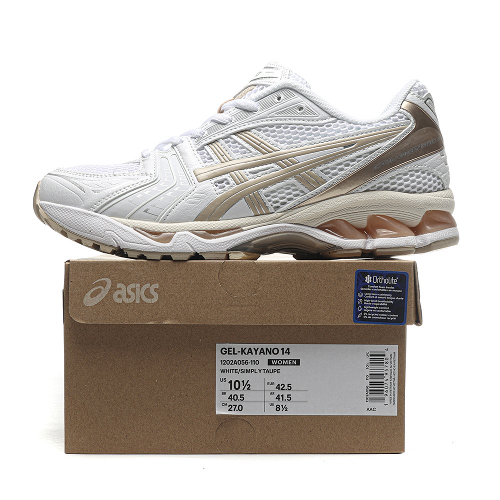 dd As*ic*s gel-kayano 14 white simply taupe (women's)-1202a056-110