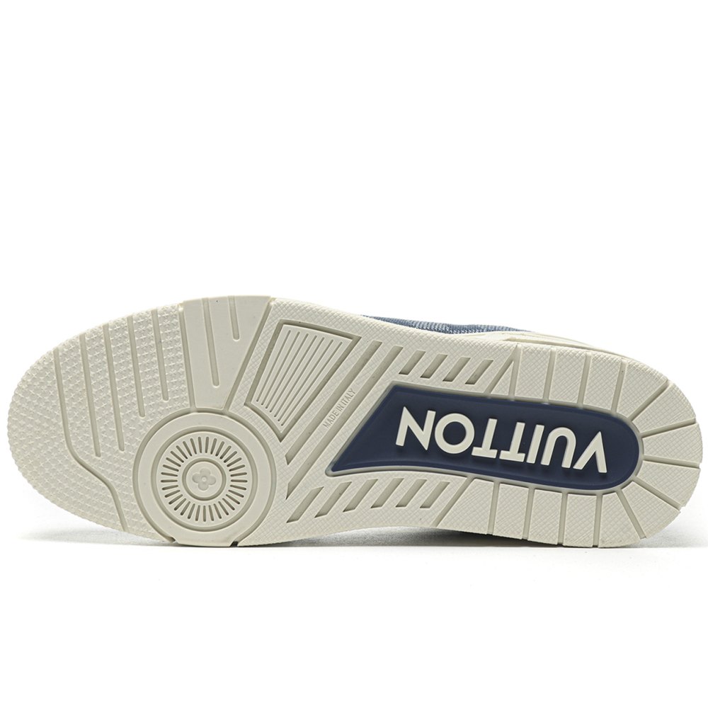 DD Lou1s Vu1tton Trainer Monogram Denim White Blue