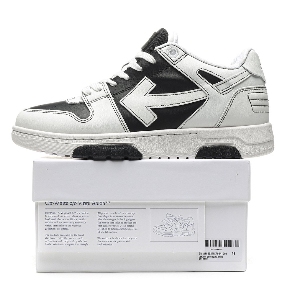 DD OFF-WHITE Out Of Office OOO Low Tops White Black