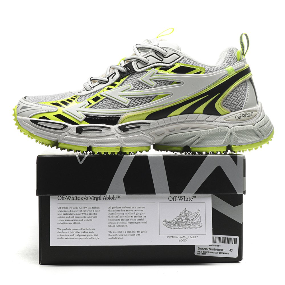 DD OFF-WHITE Be Right Back Fluorescent green white