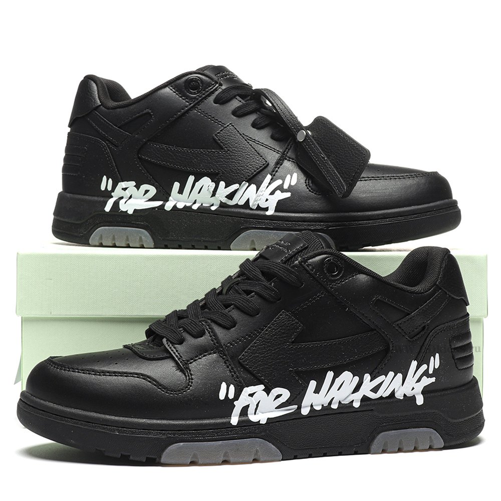 DD OFF-WHITE Out Of Office OOO "For Walking" Low Tops Black White