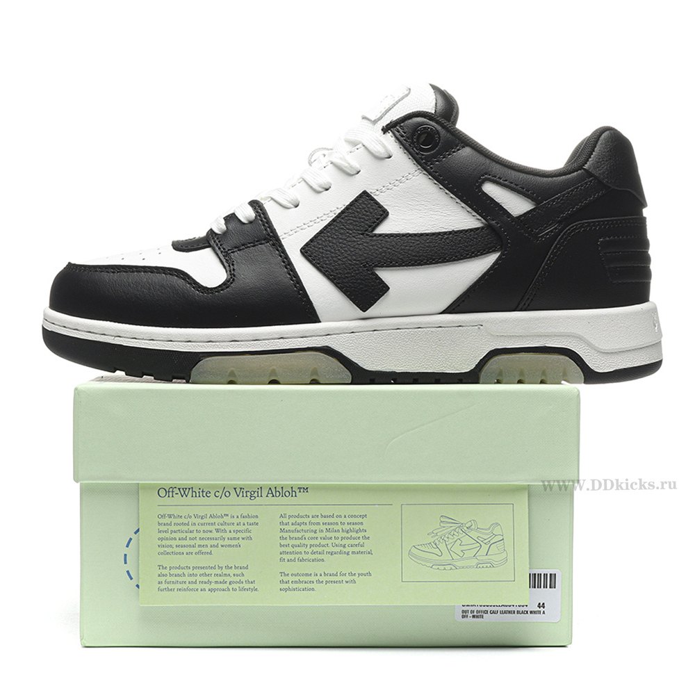 DD OFF-WHITE Out Of Office OOO Low Tops White Black White