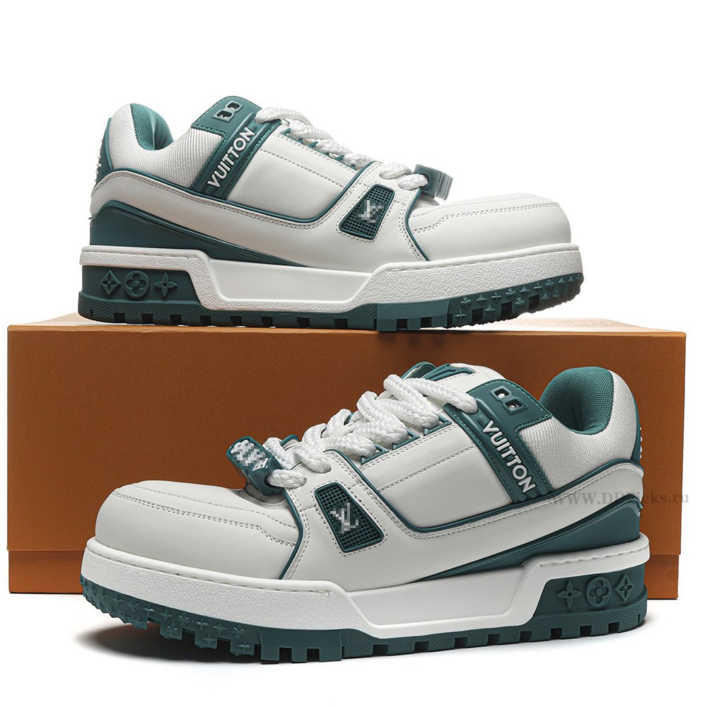 DD Lou1s Vu1tton LV Trainer Maxi Sneaker White Green