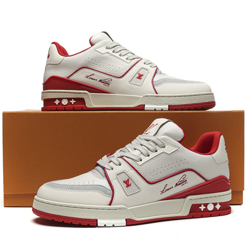 DD Lou1s Vu1tton Trainer #54 Signature White Red