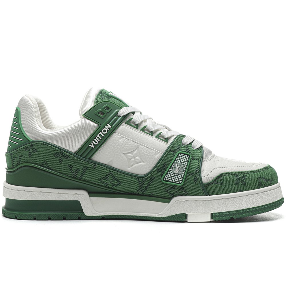 DD Lou1s Vu1tton Trainer Green Monogram Denim White