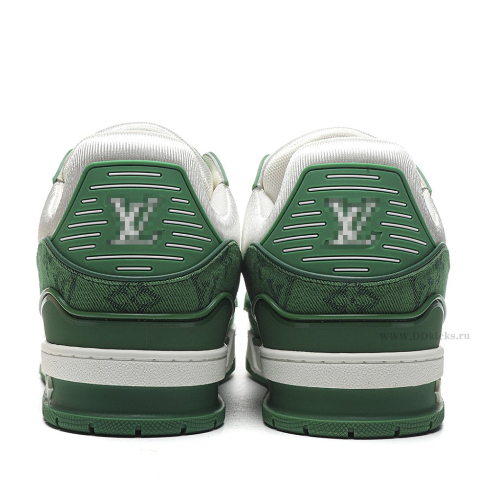 DD Lou1s Vu1tton Trainer Green Monogram Denim White