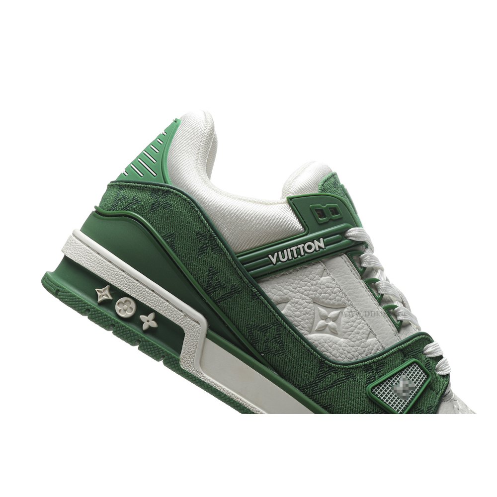 DD Lou1s Vu1tton Trainer Green Monogram Denim White