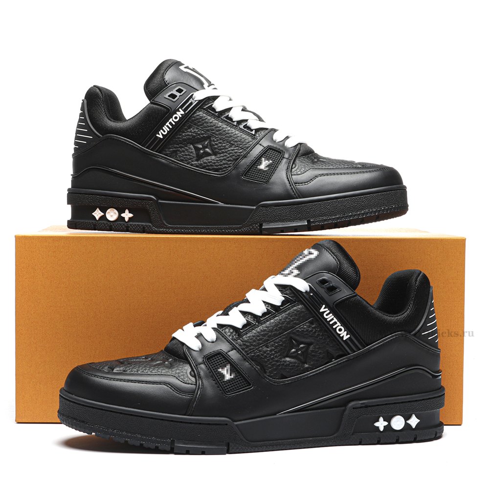 DD Lou1s Vu1tton Trainer Black Embossed Monogram