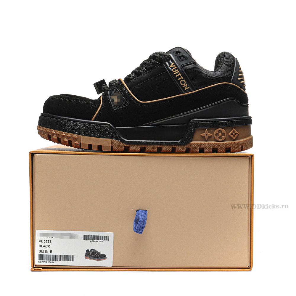 DD Lou1s Vu1tton Trainer Black Brown Suede