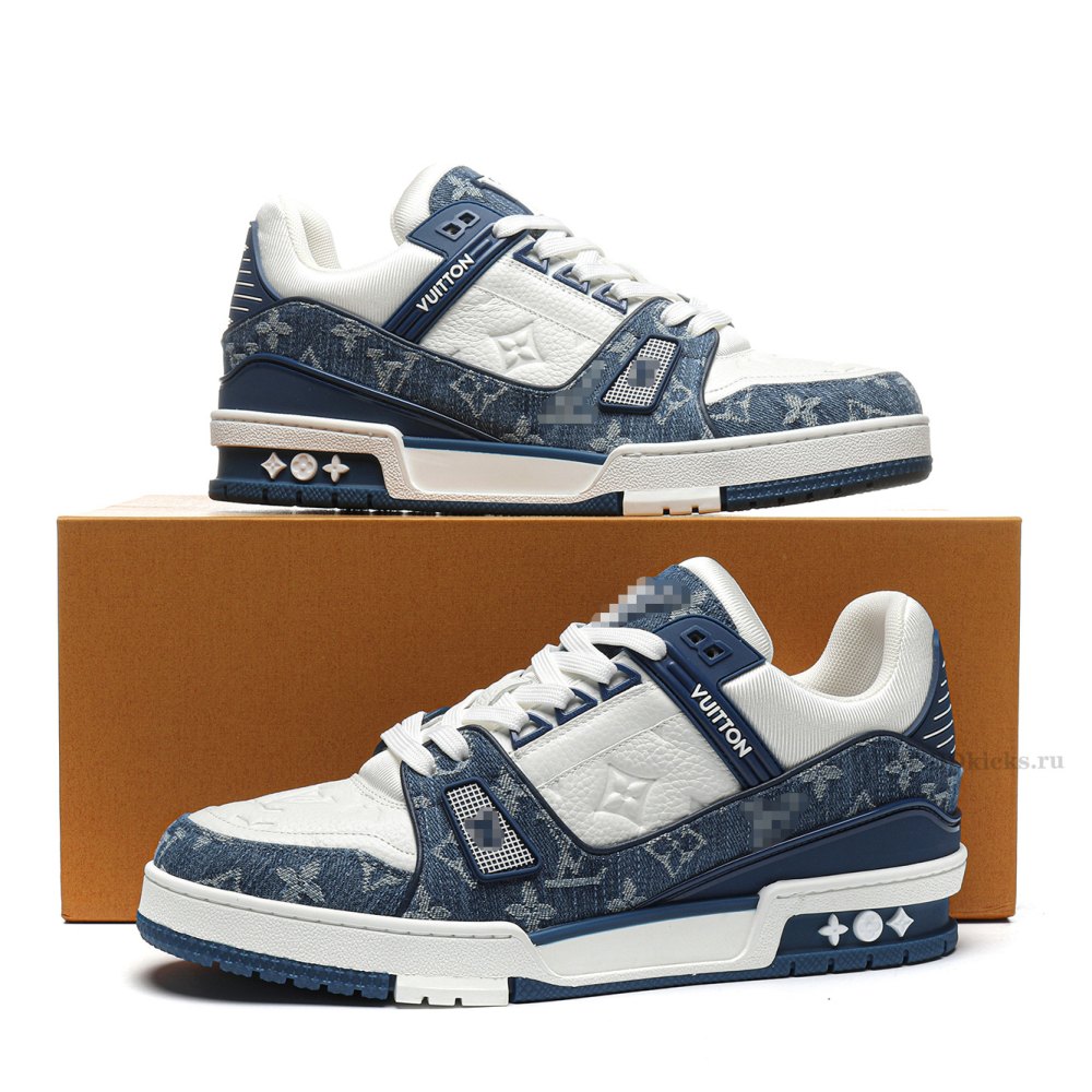 DD Lou1s Vu1tton Trainer Monogram Denim White Blue